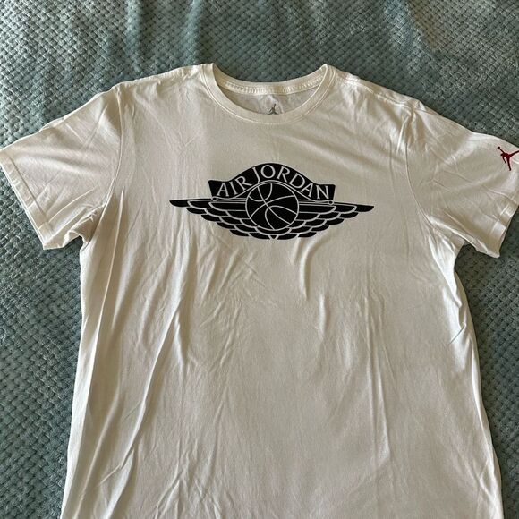 Jordan Air White Tee with Black Logo - Picture 1 of 4